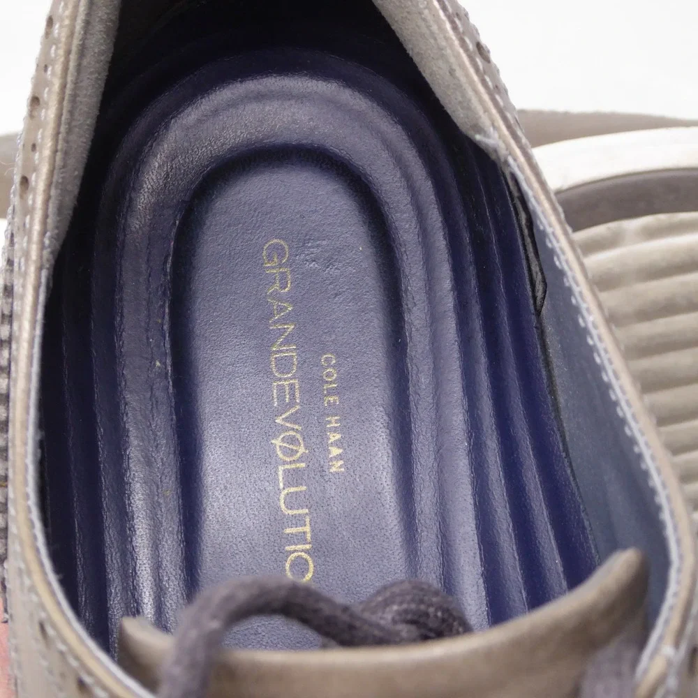 Cole Haan Mens Grand Evolution Wingtip Oxford Shoes Gray C31350 Size 13